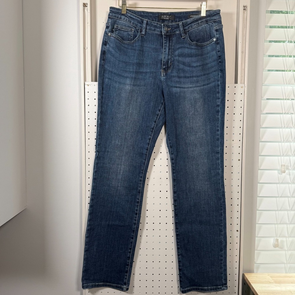 Judy Blue Straight Leg Jean Women's Denim Stretch Mid-Rise Pockets Classic - 31‎